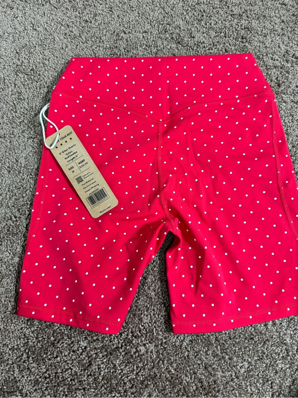 NWT ACTA Red Polka Dot Set - L Base Bra & M Biker Shorts - Picture 3 of 6